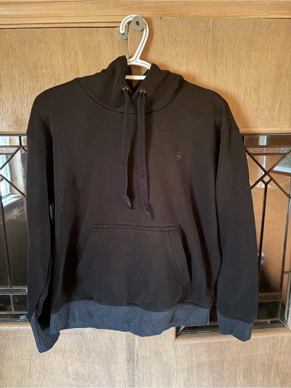 G-Star Black Hoodie with Contrasting Hem
